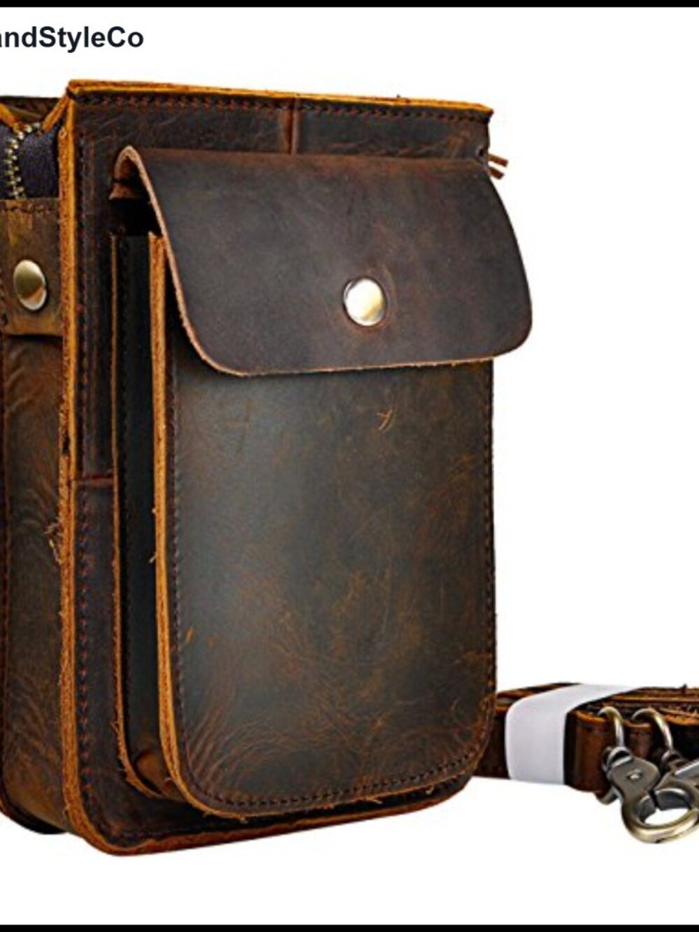 Genuine Leather Messenger Shoulder Satchel Waist Bag Adjustable Strap